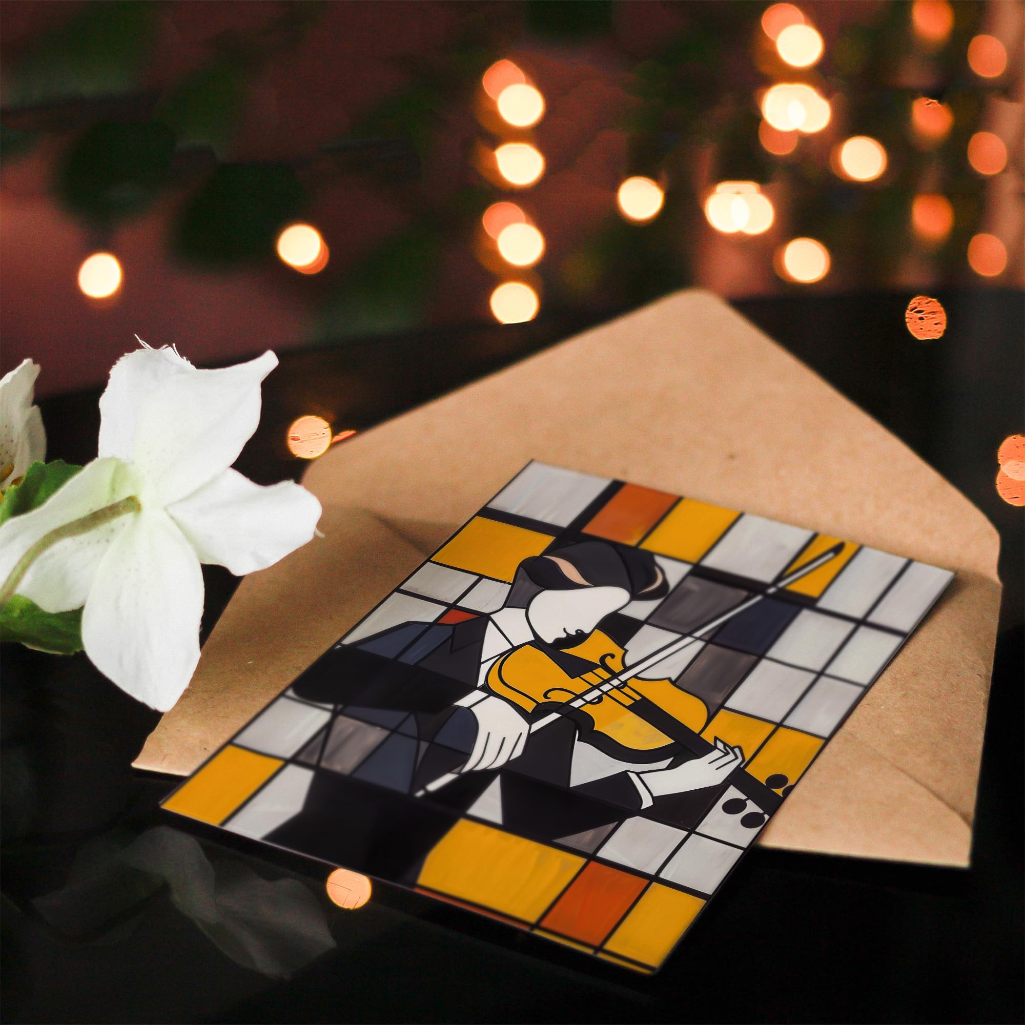 VIOLIN VIOLINIST MUSIC QUALITY GLOSSY BIRTHDAY CARD 8"x6" FREE - View #6