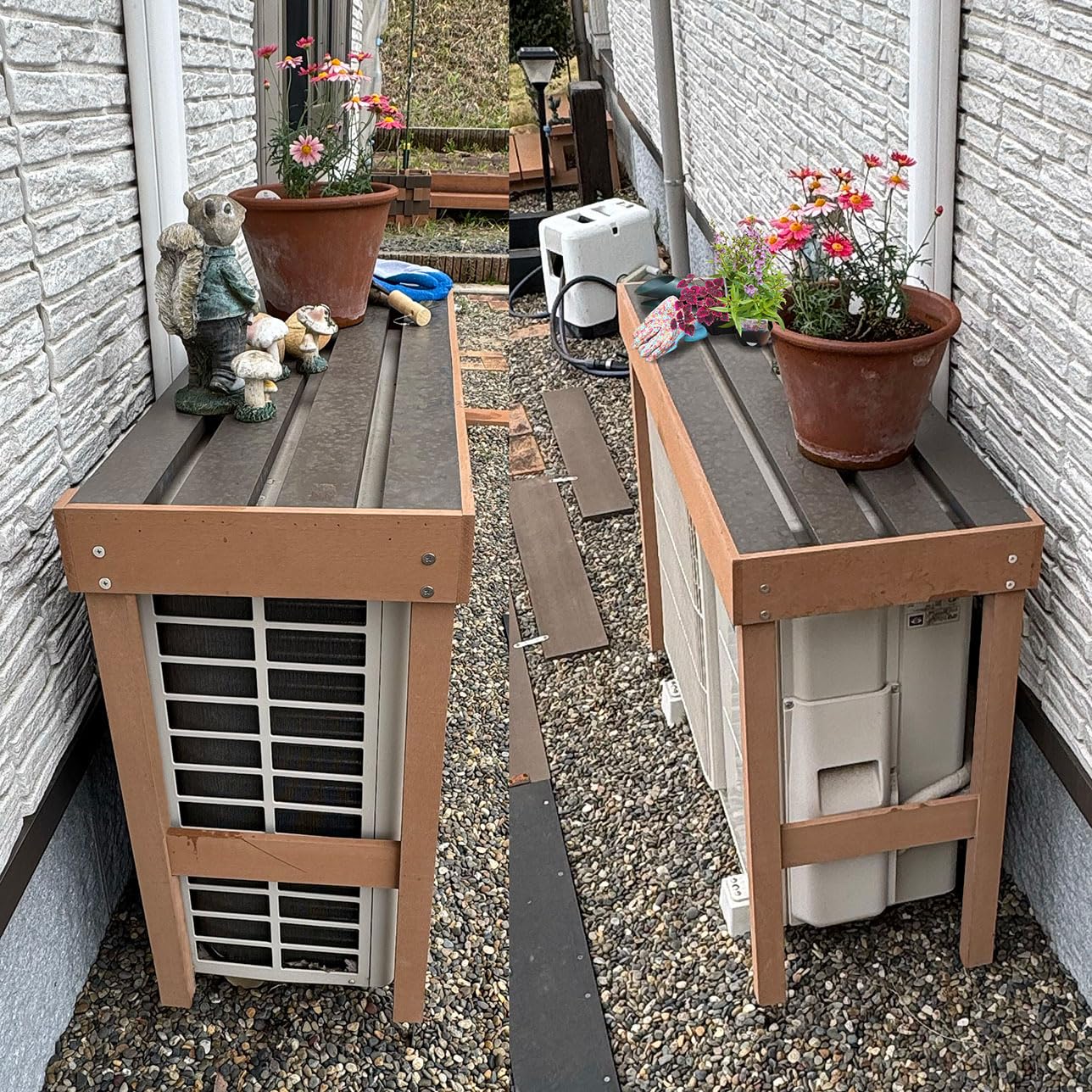 ガーデンガーデン モダンエアコン室外機カバー ライト ダークブラウン 大型】 モダンエアコン室外機カバー ジャンボ （ダークブラウン