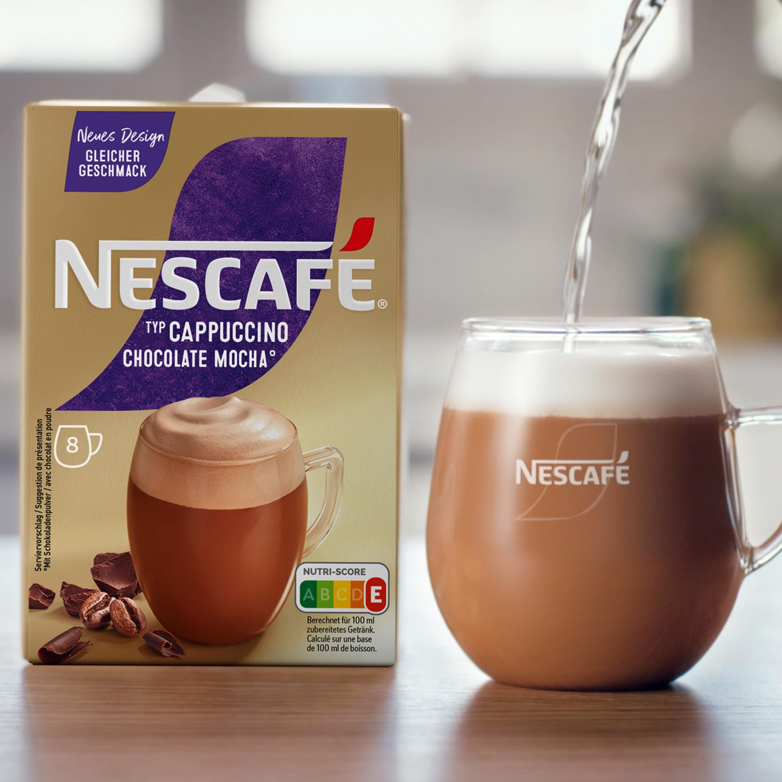 NESCAFÉ GOLD Cappuccino Chocolate, napój w proszku z rozpuszczalnej kawy fasolowej, zawiera kofeinę, opakowanie 6 sztuk (po 8 x 18 g)
