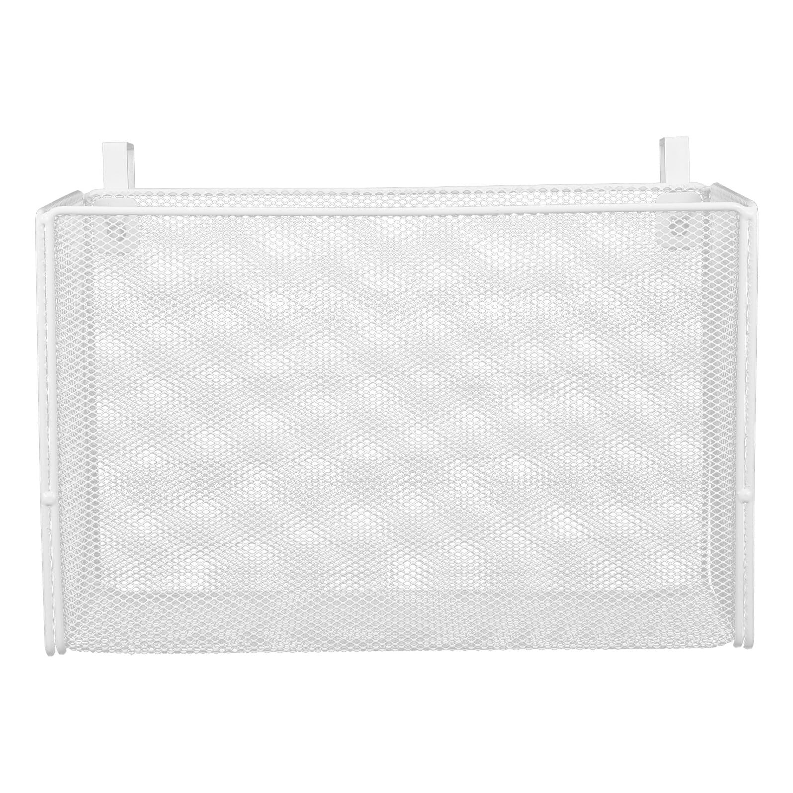 PRETYZOOM Metall Hängekorb für Studentenwohnheimbett Weißer Nachttisch Organizer mit 2,1cm Hakenbreite Stabiles Bettregal für Handy Bücher und Snacks