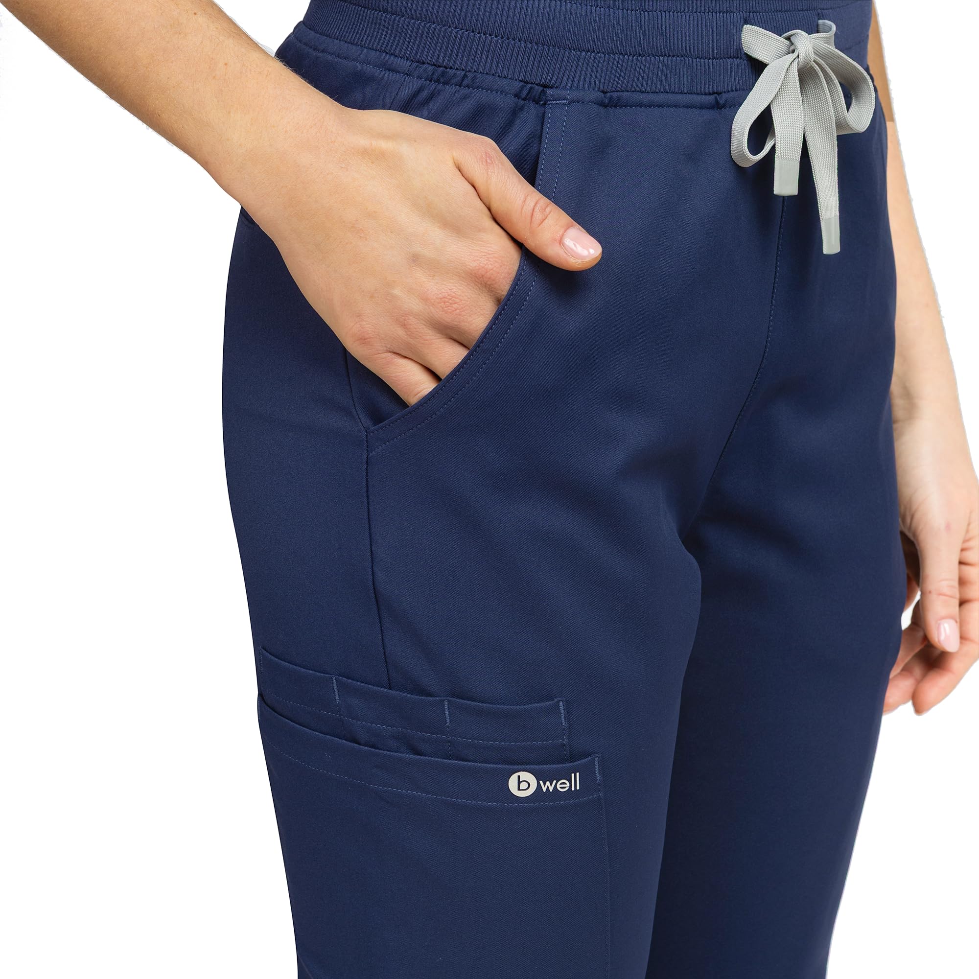 B-well Aurelia Pantaloni Medici Jogger - Antimicrobico, Antiodore, Antipiega, 6 Tasche e Vita Regolabile