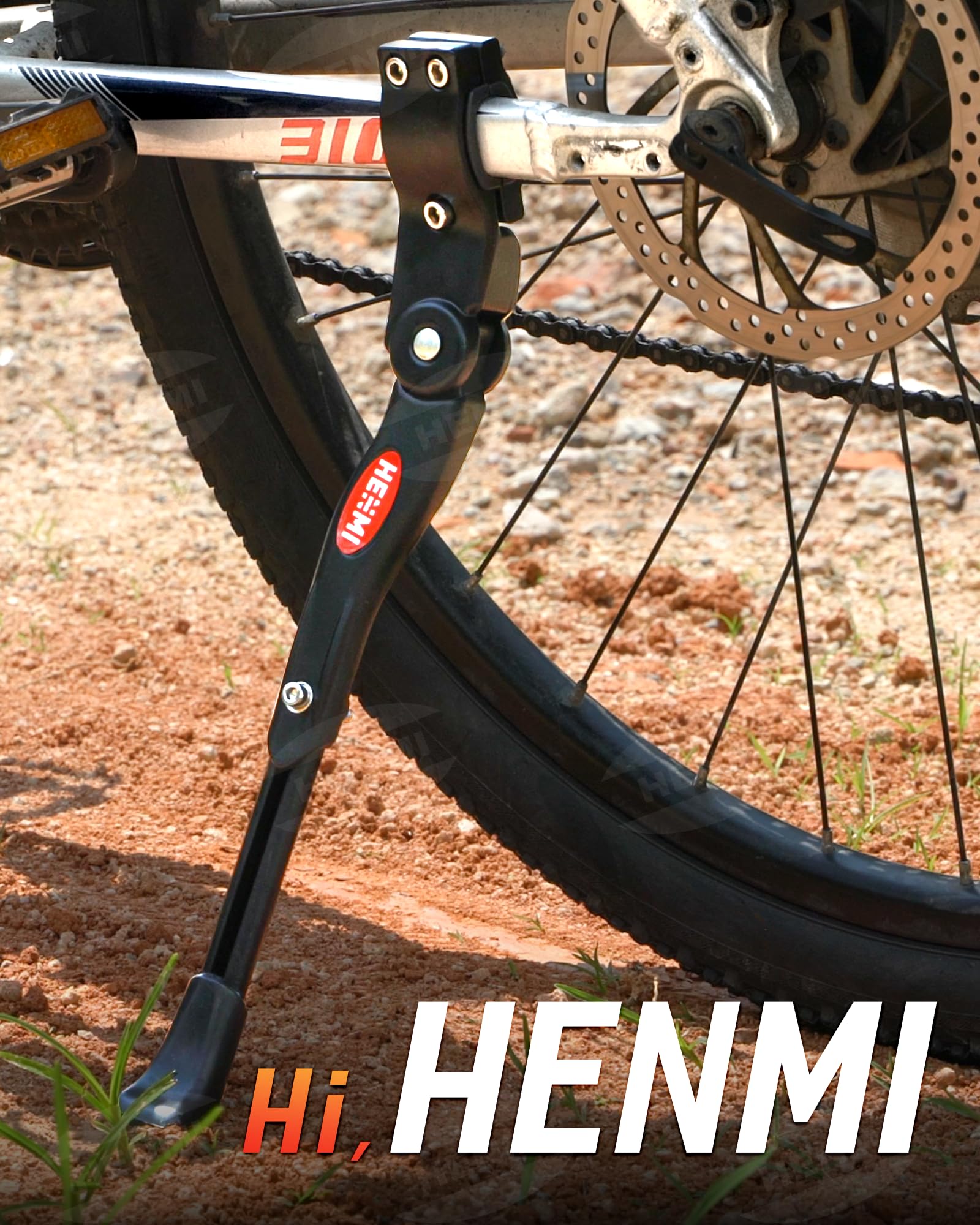 HENMI Stojak rowerowy z regulacją wysokości 4 cm, uniwersalna podpórka, wsparcie do roweru górskiego, roweru szosowego, pasuje do koła rowerowego o średnicy 24-28 cali