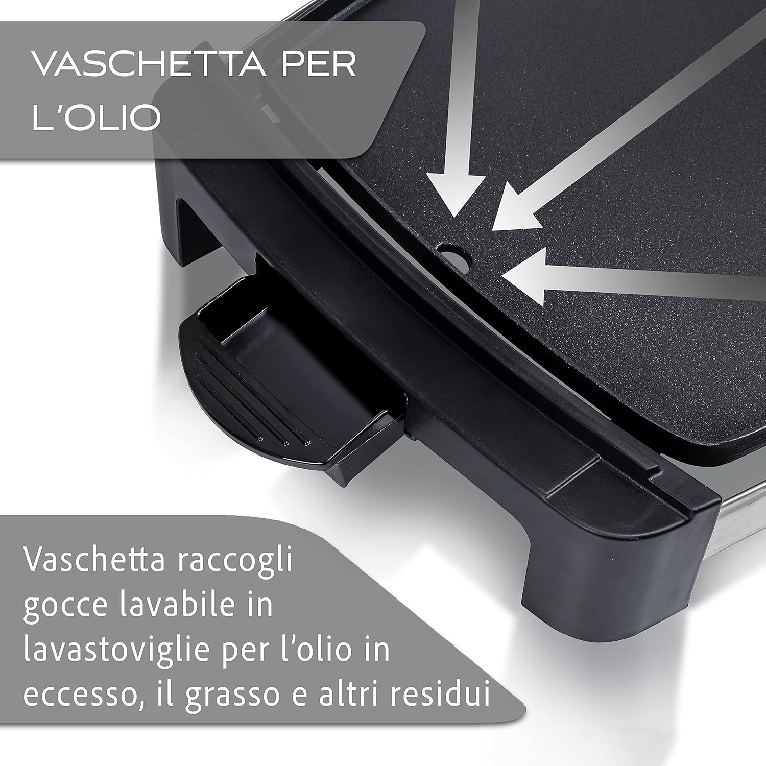 LEBENLANG Barbecue elettrico con TÜV GS 2200 Watt | Piastra elettrica 4-8 persone - barbecue portatile xxl per interni - Tepaniaky Grill da tavolo Piastra grill elettrica per balcone