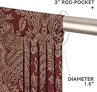 Vista 39 de Loom and Mill Luxury Waterfall Valances for Windows, Elegant Jacquard Thick Swag Curtains Valance with Tassels for Living Room, Bedroom Party Light