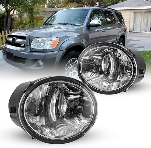 AUTOFREE Faros antiniebla compatibles con Toyota Tundra 2000-2006 Sequoia 2001-2007 con bombillas 9006 12V 51W Lámparas de conducción de repuesto
