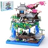 Cherry Blossom Bonsai Tree House Building Block Sets 3320PCS Chinese Architecture of Peach Blossom Micro Mini Building Set Toy Gift for Kids Adults