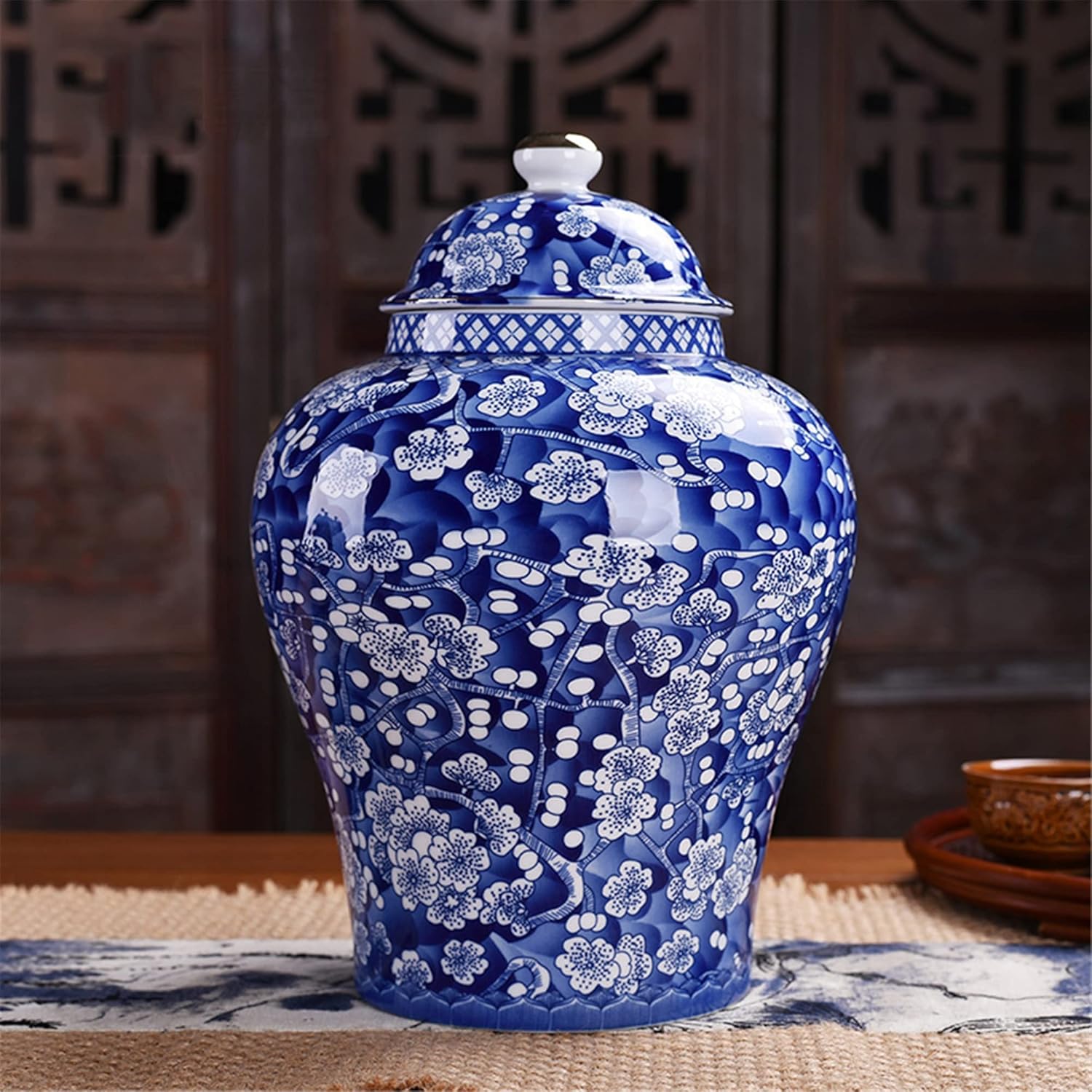 Ceramic Jars,Tea Jar,Chinese Style Storage Jars,Blue Ginger