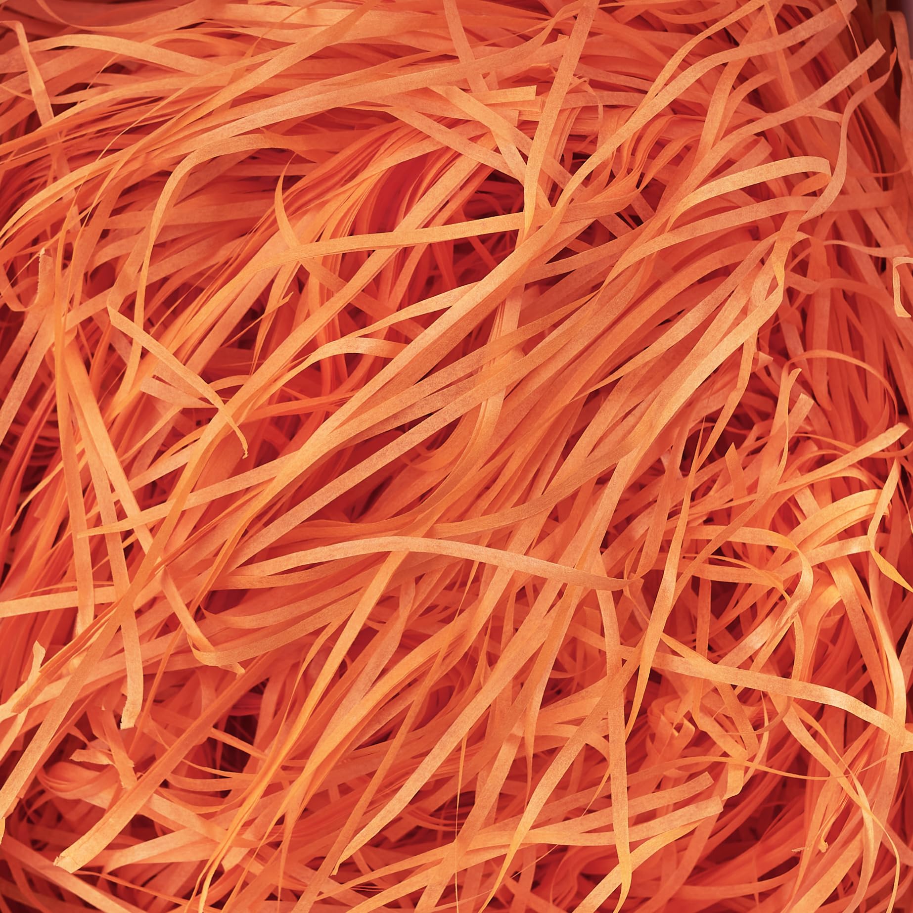 Orange Shredded Tissue Paper 100g - Gift Box and Hamper Stuffing Filler for Birthday, Wedding, Christmas, Halloween, and Themed Presentations
