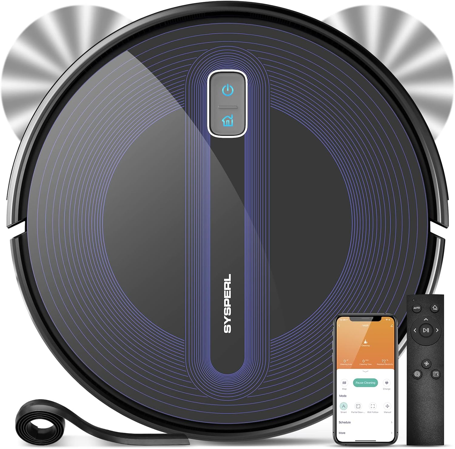 Amazon Com Sysperl Robot Vacuum Cleaner 2600pa Strong Suction Power Robotic Vacuums Works With Alexa Remote Wifi App Self Charge Robotic Vacuum Cleaner Robot Vacuum For Pet Hair Medium Pile Carpet Hard Floor