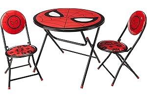 Marvel Spiderman 3 Piece Foldable Round Table and Chair Set for Kids