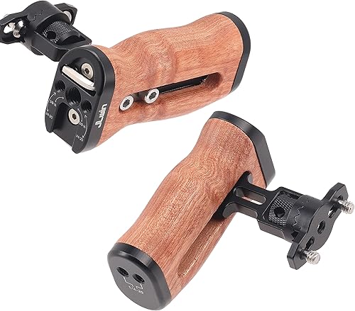 Miniatura 7 de Fotga Estabilizador de agarre de mango lateral de madera con doble 14 "-20 tornillos montaje zapata fría para cámara de video DSLR sin espejo