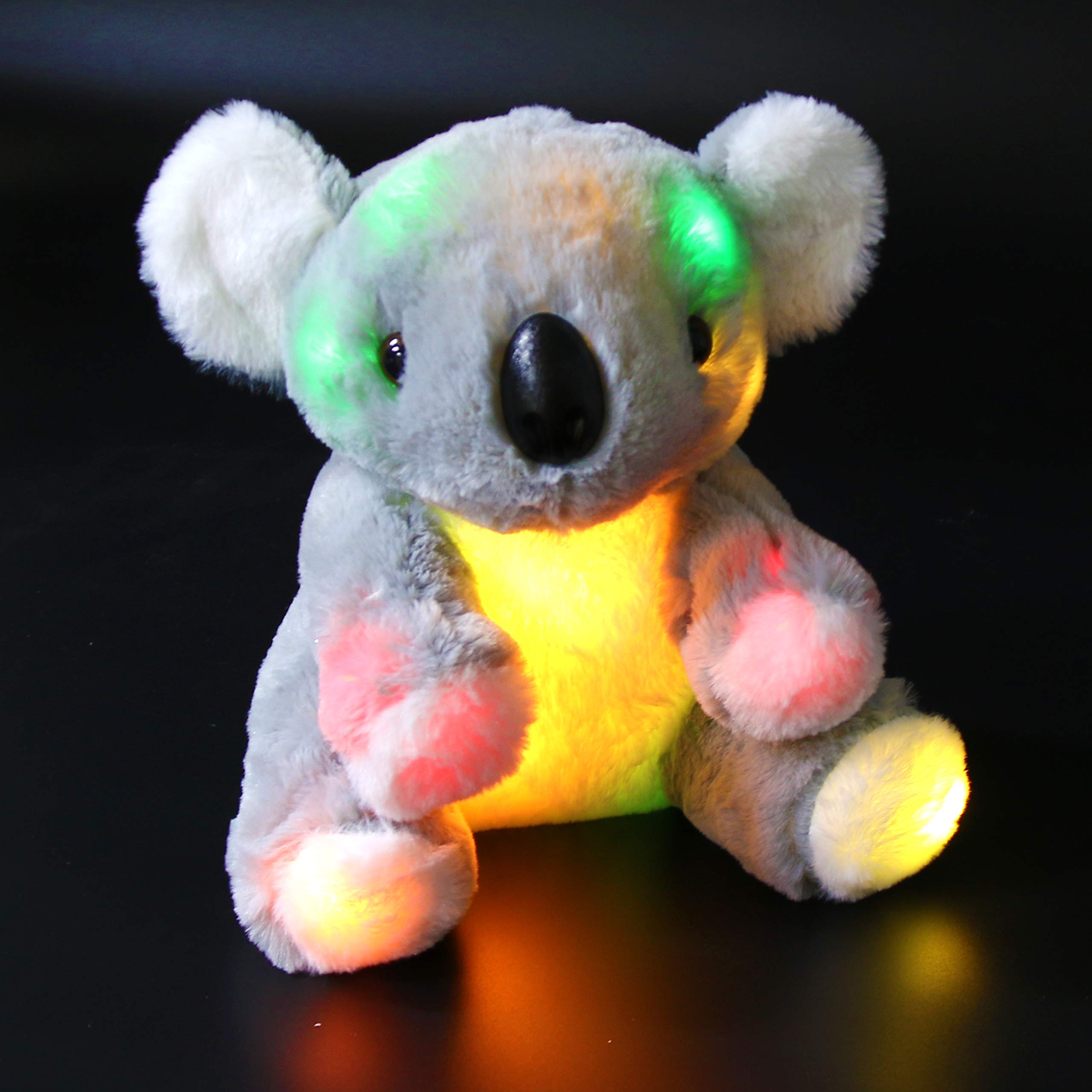 (Style 1) - Bstaofy LED Grey Stuffed Koala Bear Glow Soft Adorable Floppy Wildlife Animal Gift for Kids Toddlers on Birthday, 9.5''