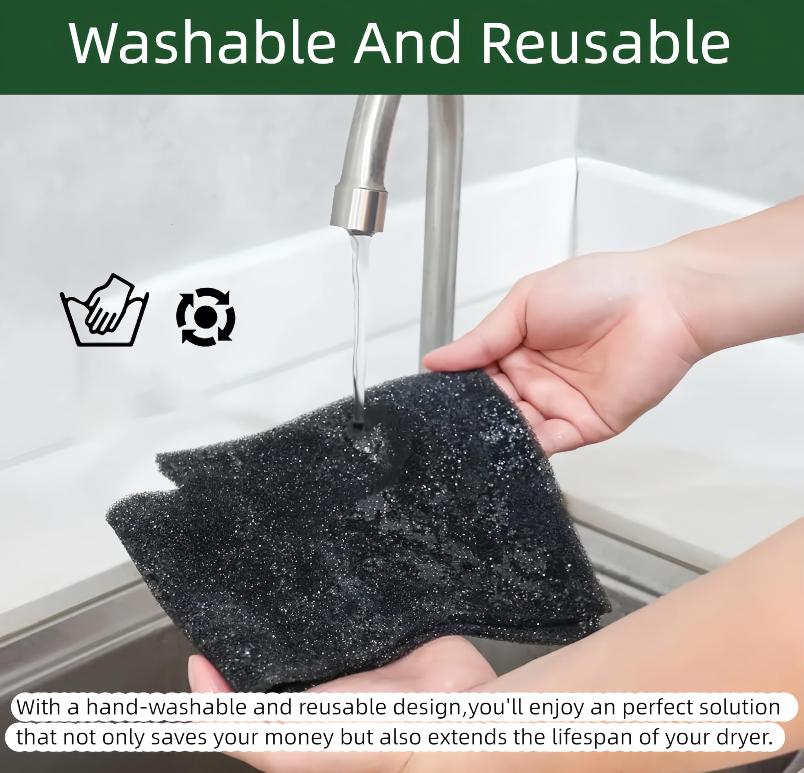 WH01X35719 - Filtro de pelusa, 4 unidades GE para lavadora y secadora con 2 cepillos de ventilación de secadora, filtro de pelusa lavable a mano y reutilizable para filtro de lavadora Ge, para modelos