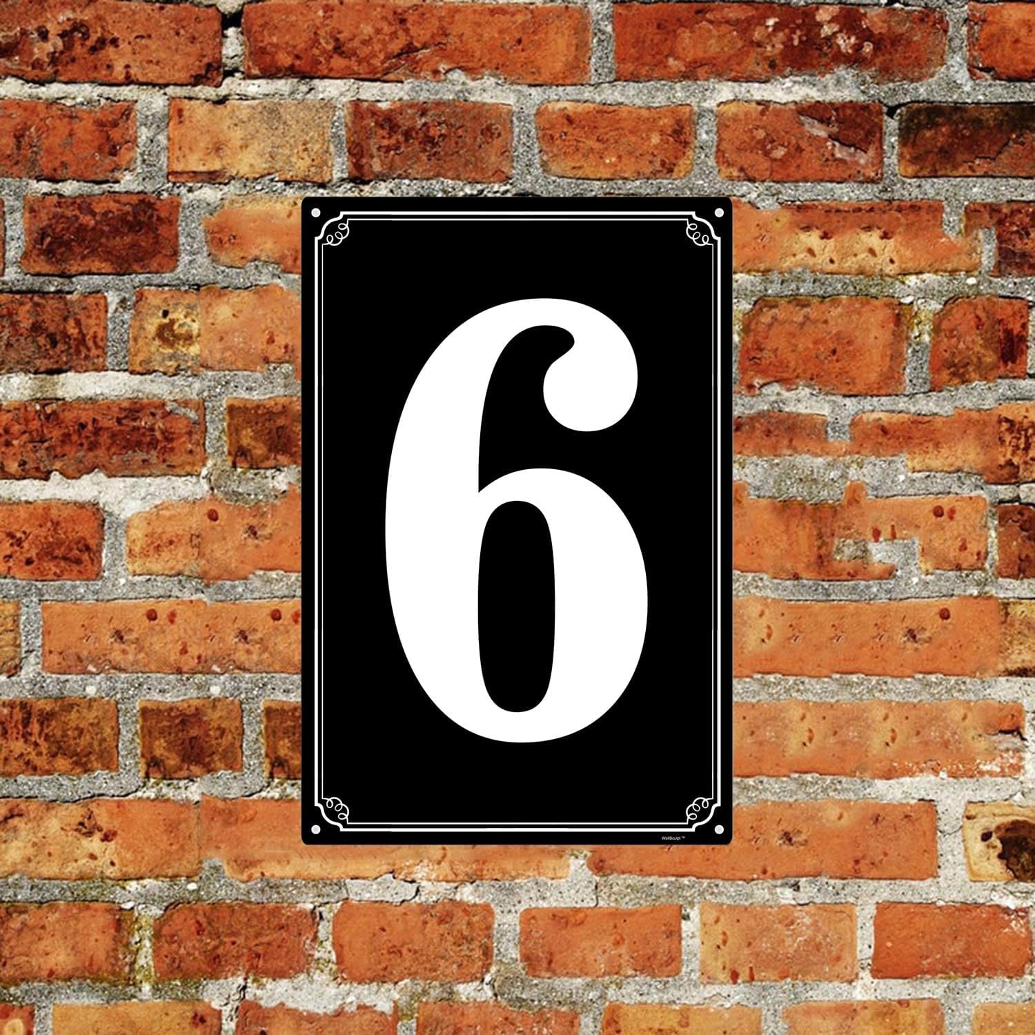 8x12 inch Metal Number Sign 6, Parking Spot Aluminum Signs, Weatherproof, Fade-Resistant, Black/White, Ideal for Outdoor and Indoor Use image 3