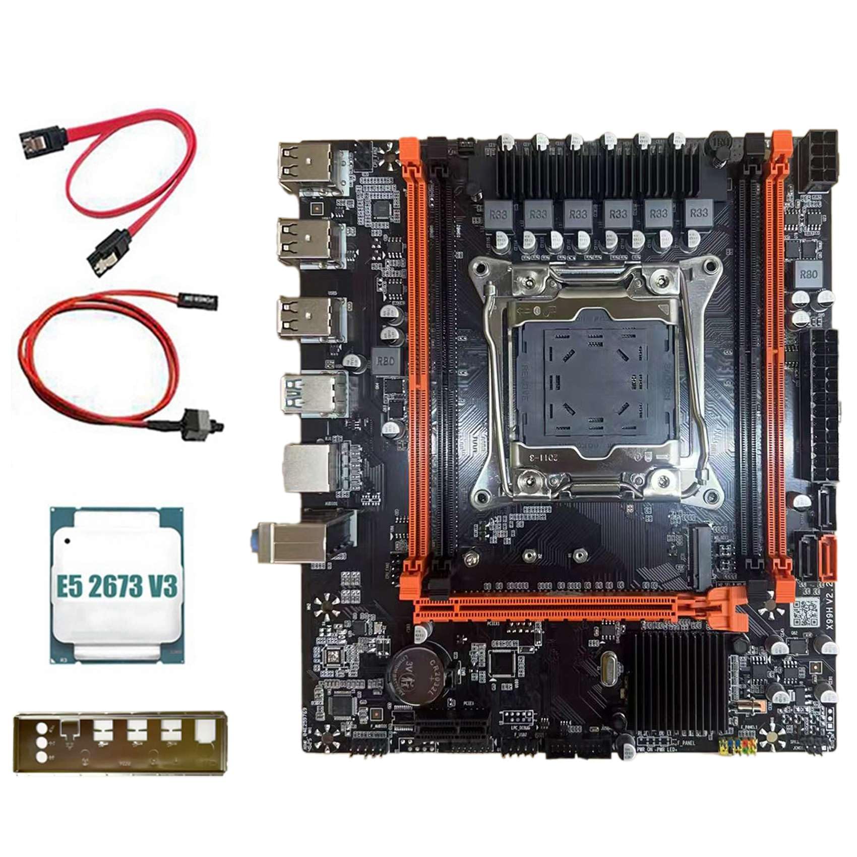 Płyta główna do komputerów stacjonarnych X99H + E5 2673 V3 CPU B85 LGA2011-3 4X DDR4 REG ECC RAM Sloty M.2 PCIE SATA3.0 X99 Płyta główna do gier