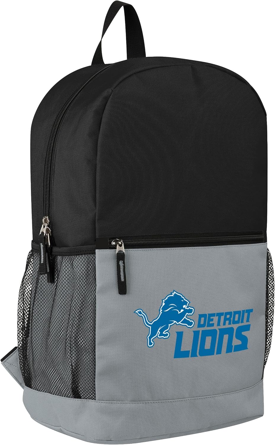 FOCO NFL Officially Licensed Football Team Color Primary Logo 2 Tone Big Logo Color Block School Bag Travel Backpack - Detroit Lions