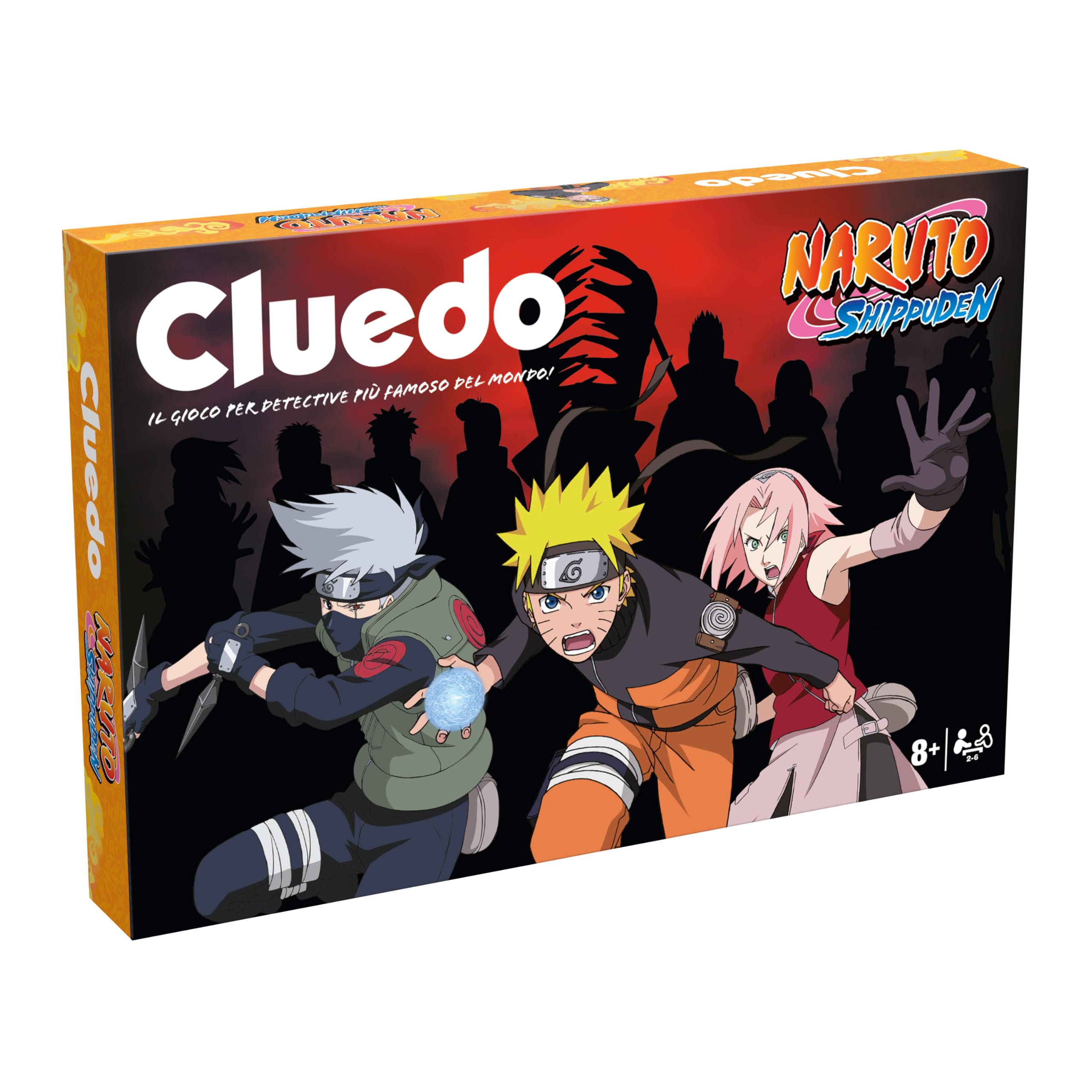 Winning Moves Cluedo Gioco da Tavolo Italiano Naruto - Giochi da Tavolo Adulti e Bambini, per 2 a 6 Giocatori, Giochi da Tavolo Bambini 8 Anni