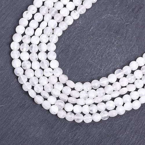 Cuentas de piedra natural facetadas de 0.157 pulgadas para hacer joyas de calidad AAA, mezcla de cuentas de piedra lunar, 100 cuentas redondas