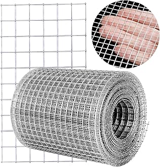 Hardware Cloth 4'' x 10' 1/4 in Galvanized Wire Mesh Roll (23 GA) Chicken Wire Fence Roll for Chicken Pen/coop Fences, Screen mesh, Rabbit/Snake Fences, Poultry enclosures, Handicraft Ma