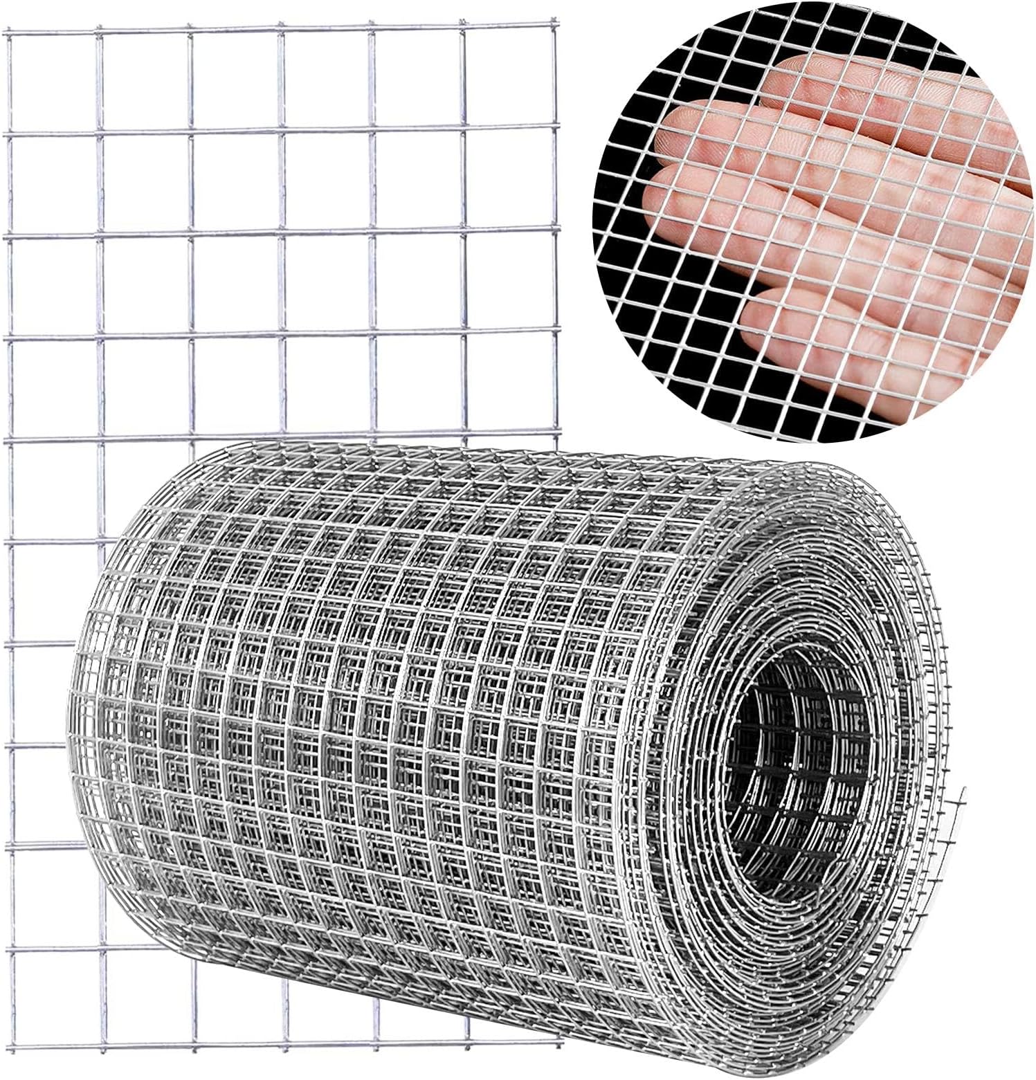 Hardware Cloth 4'' x 20' 1/4 in Galvanized Wire Mesh Roll (23 GA) Chicken Wire Fence Roll for Chicken Pen/coop Fences, Screen mesh, Rabbit/Snake Fences, Poultry enclosures, Handicraft Making, etc.