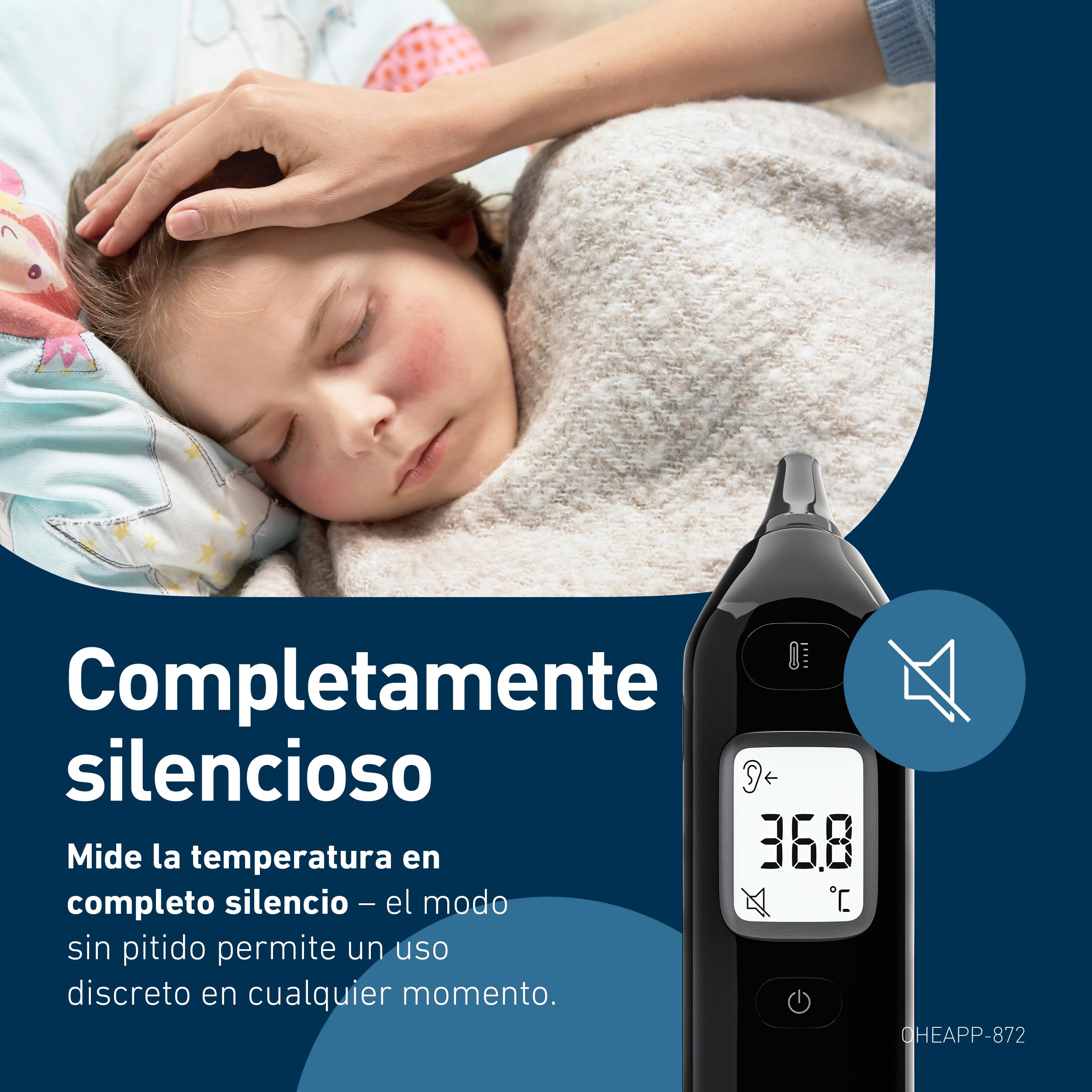 OMRON Gentle Temp 533 Termómetro digital – Termómetro oído bebé e infantil, termómetro infrarrojos sin cubiertas de sonda, medición 1 segundo, preciso, silencioso, memoria 30 lecturas, negro