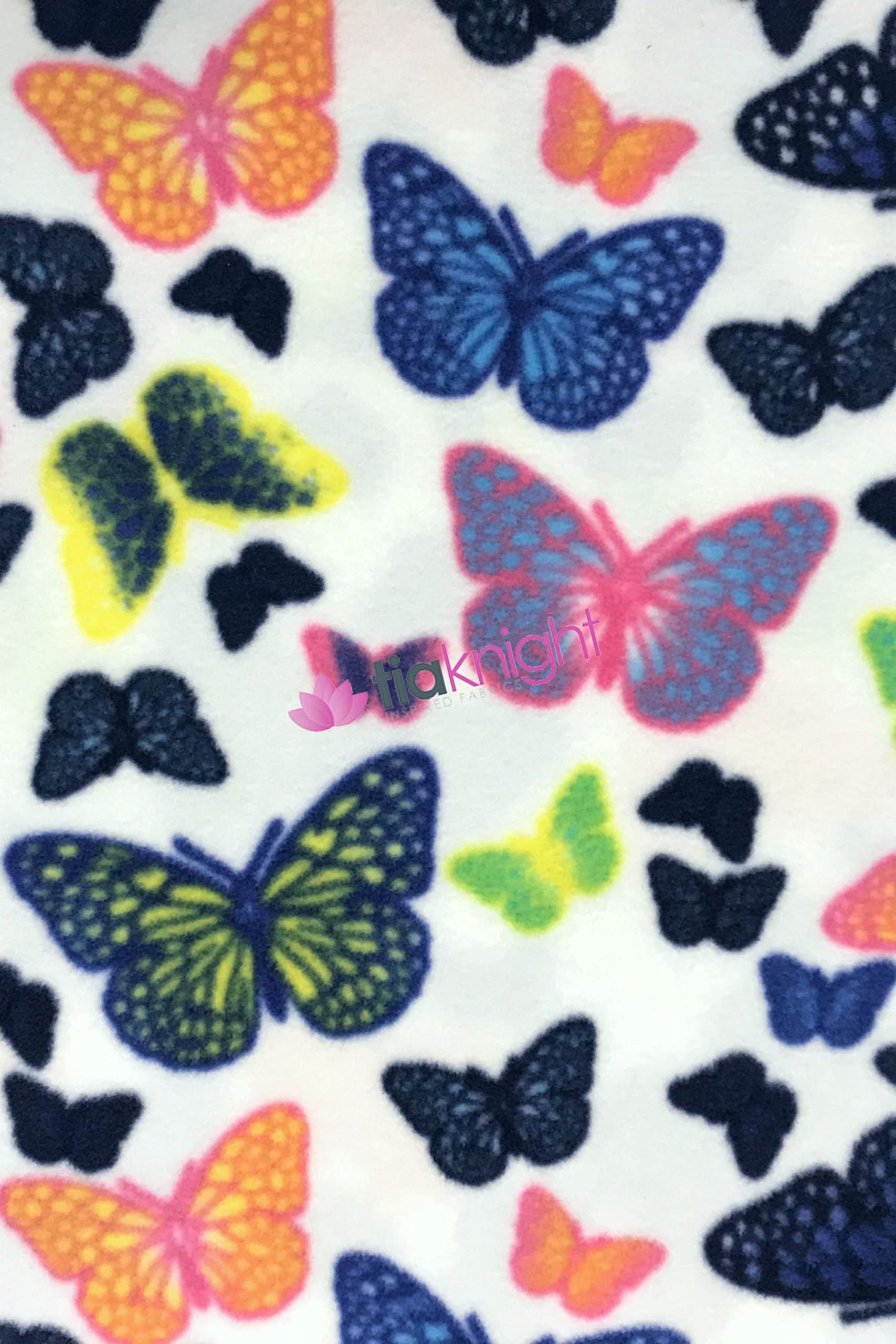 Tia Knight New Exclusive Children's Prints Premium Quality Anti-Pill Polar Fleece Soft Washable Fabric Sold by The Metre Same Day Dispatch (Butterflies Multi, 1 Metre)