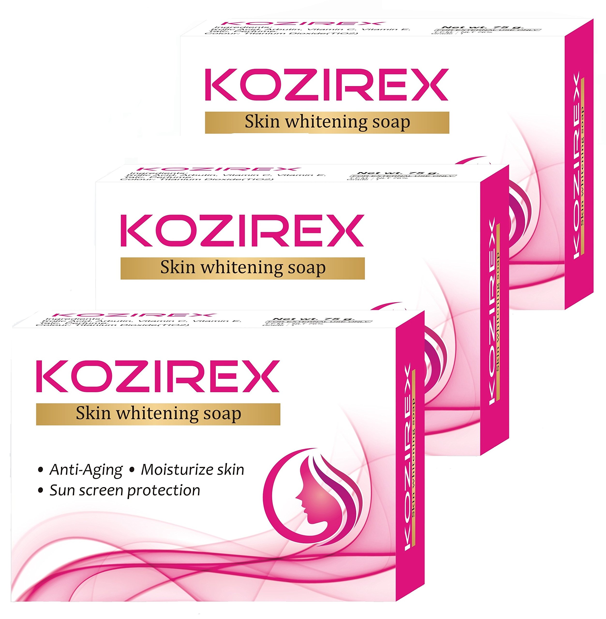 Biotrex Kozirex Skin Whitening Bath Soap, 75gm - Combo Pack of 3