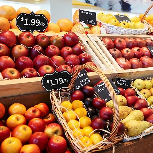 Miniatura 6 de 100 piezas de pizarra para cupcakes, decoración de pasteles, marcadores de queso, púas de bandera, púas de cupcakes, palillos de frutas, cócteles,