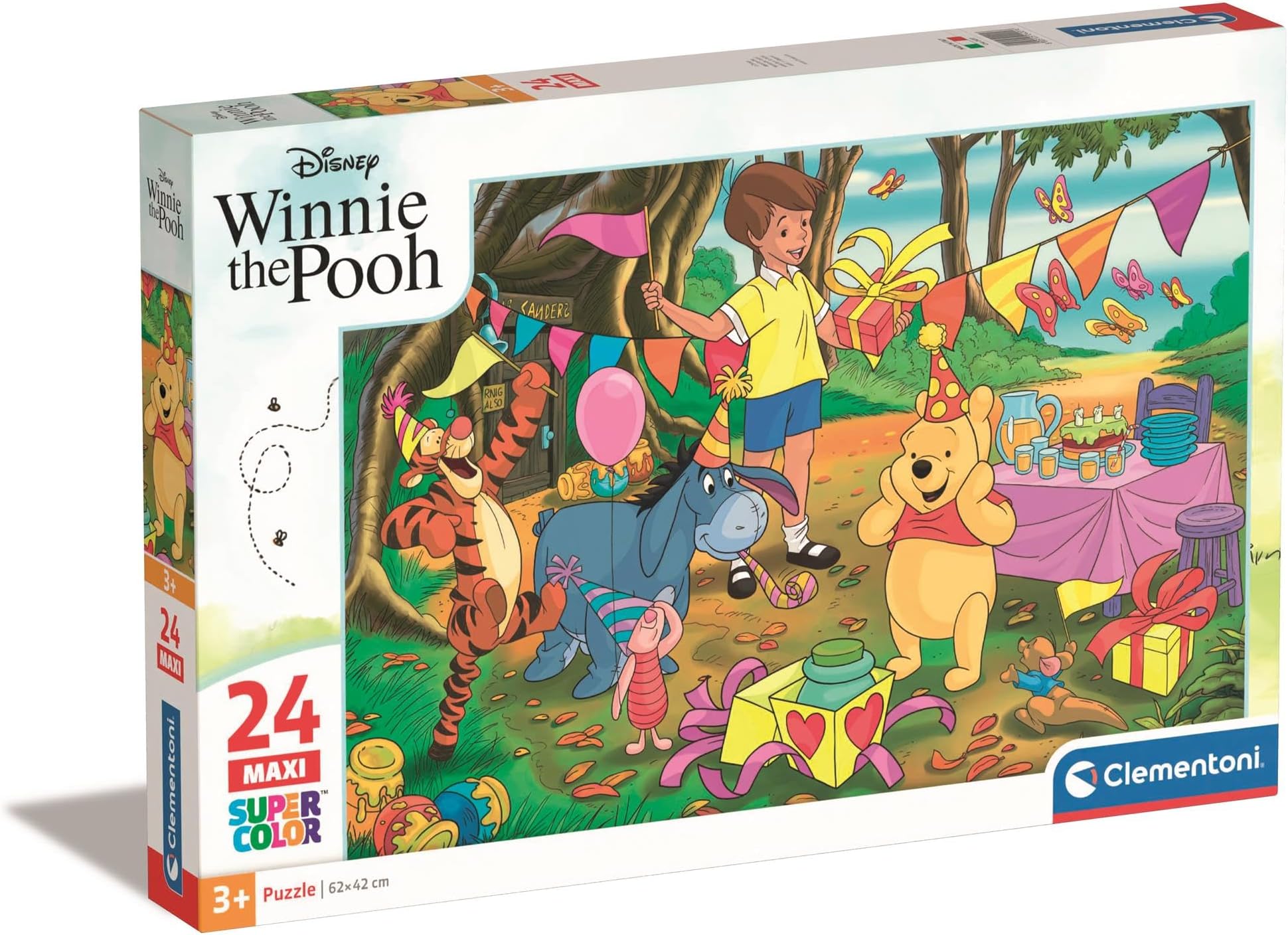 Clementoni - 24201 - Supercolor Puzzle for children - Winnie The Pooh - 24 Maxi Pieces - Disney, Multicoloured