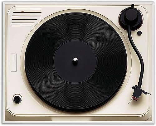 Miniatura 10 de Stupell Industries Classic Tunes - Tocadiscos Giclée enmarcado en negro, diseño artístico por Annabelle Hall, 11 x 14 pulgadas