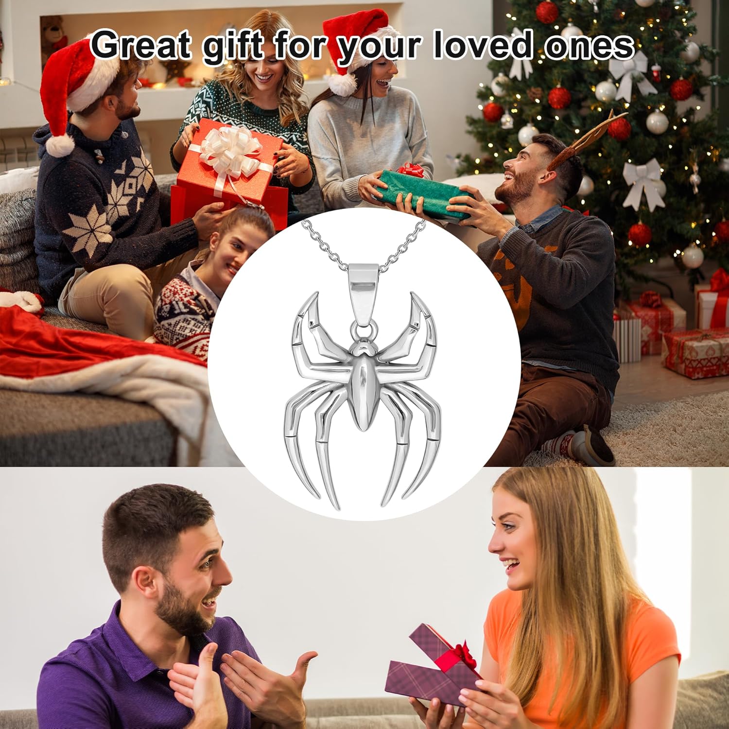 Spiderman Pendant Necklace,Spider Jewelry for Men and Women,Casual and Cosplay Accessory,Fans' Favorite Spider Man Chain,Great for Halloween - Image 6