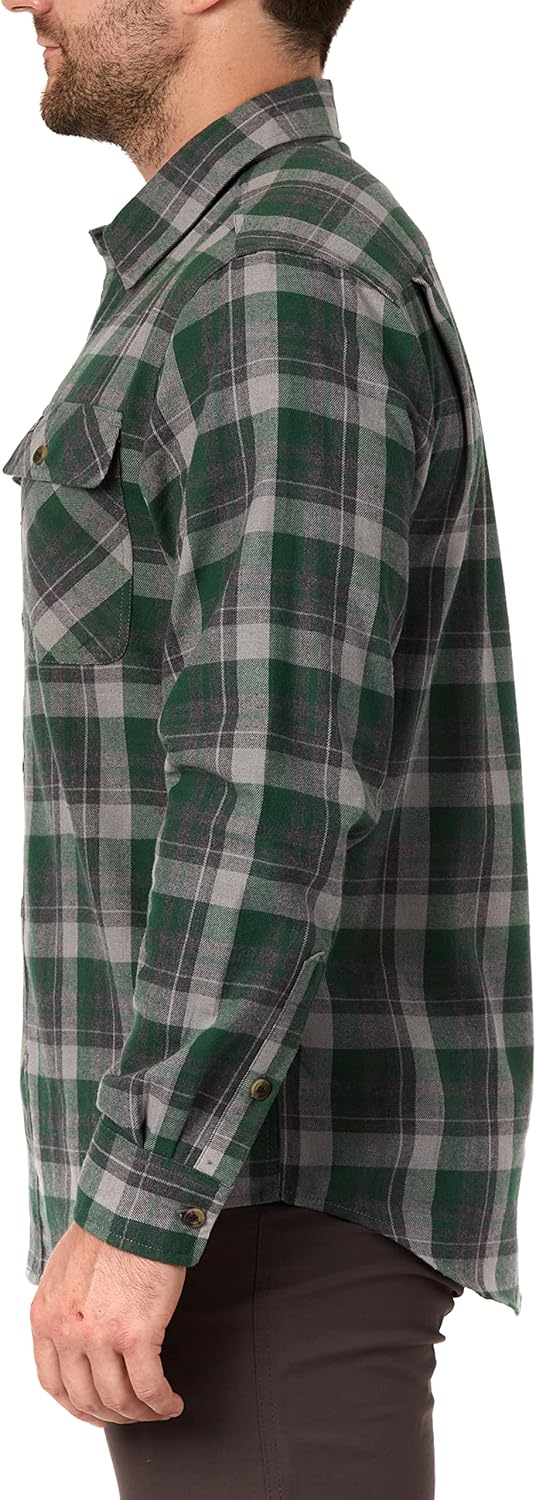LONG SLEEVE 2-POCKET PLAID FLANNEL SHIRT WITH PEN-SLOT