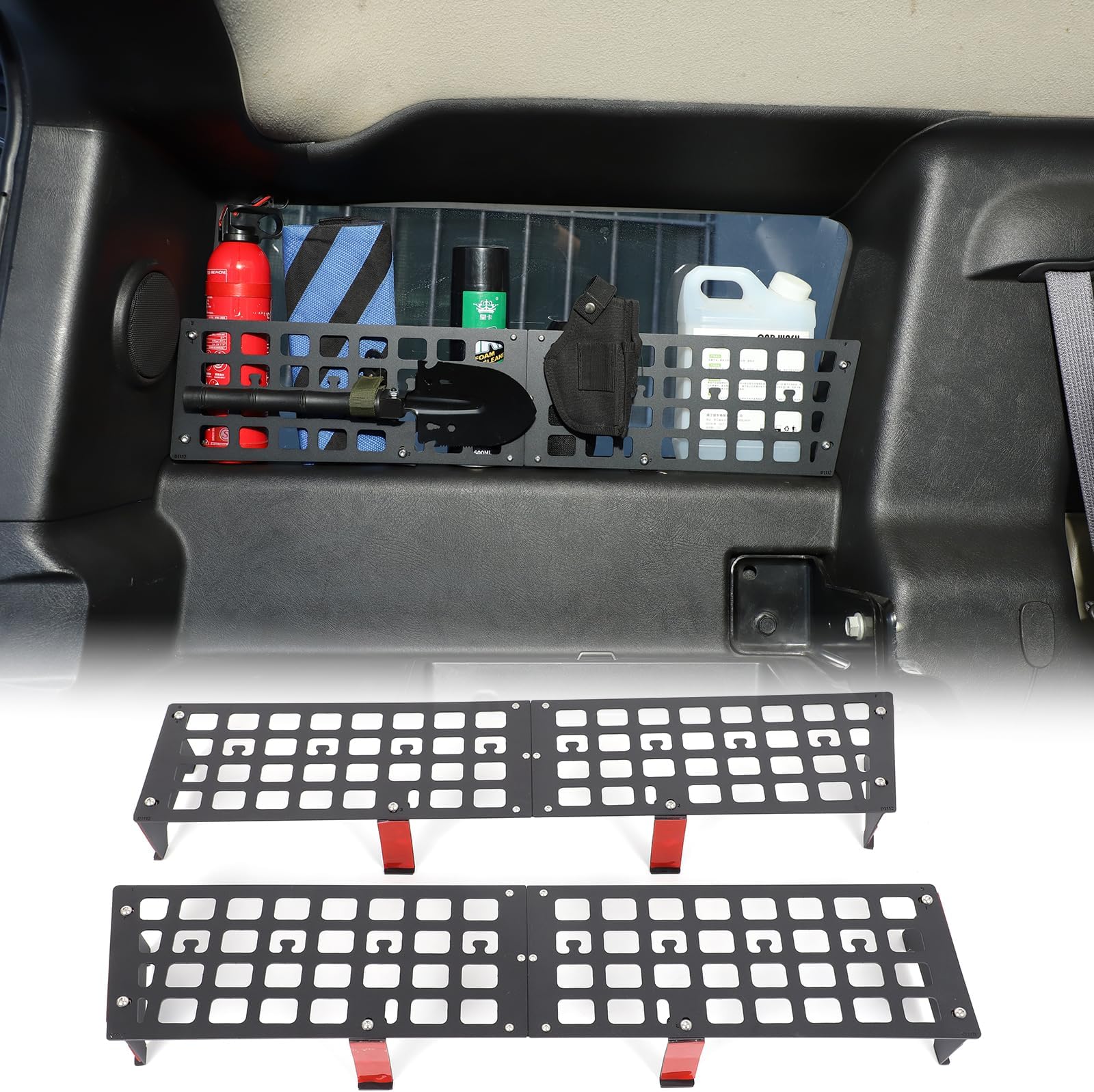PIUGILH Rear Window Side Storage Racks Compatible with Hummer H2 2003-2009 Trunk Side Window Molle Storage Panels Cargo Racks