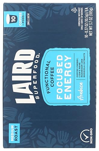 Miniatura 4 de Laird Superfood K-Cups con hongos funcionales  Energía enfocada, 10 unidades  Mezcla a base de plantas de hongos melena de león, extracto de