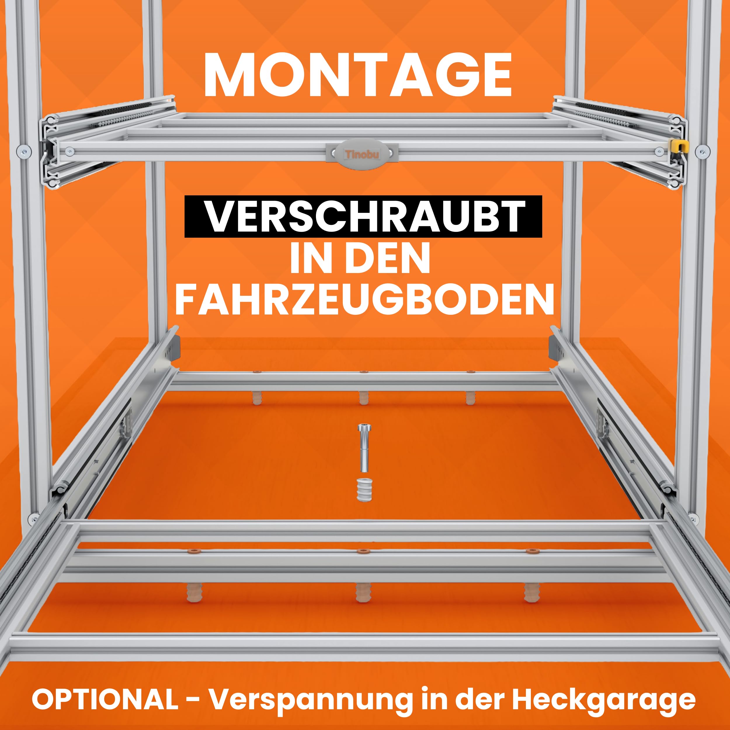 Heckschublade Kastenwagen 120 cm - Auszugregal oder Schubladensystem für Euroboxen 60x40 und 30x40, 2-4 Etagen, Höhe konfigurierbar, Breite 30 cm