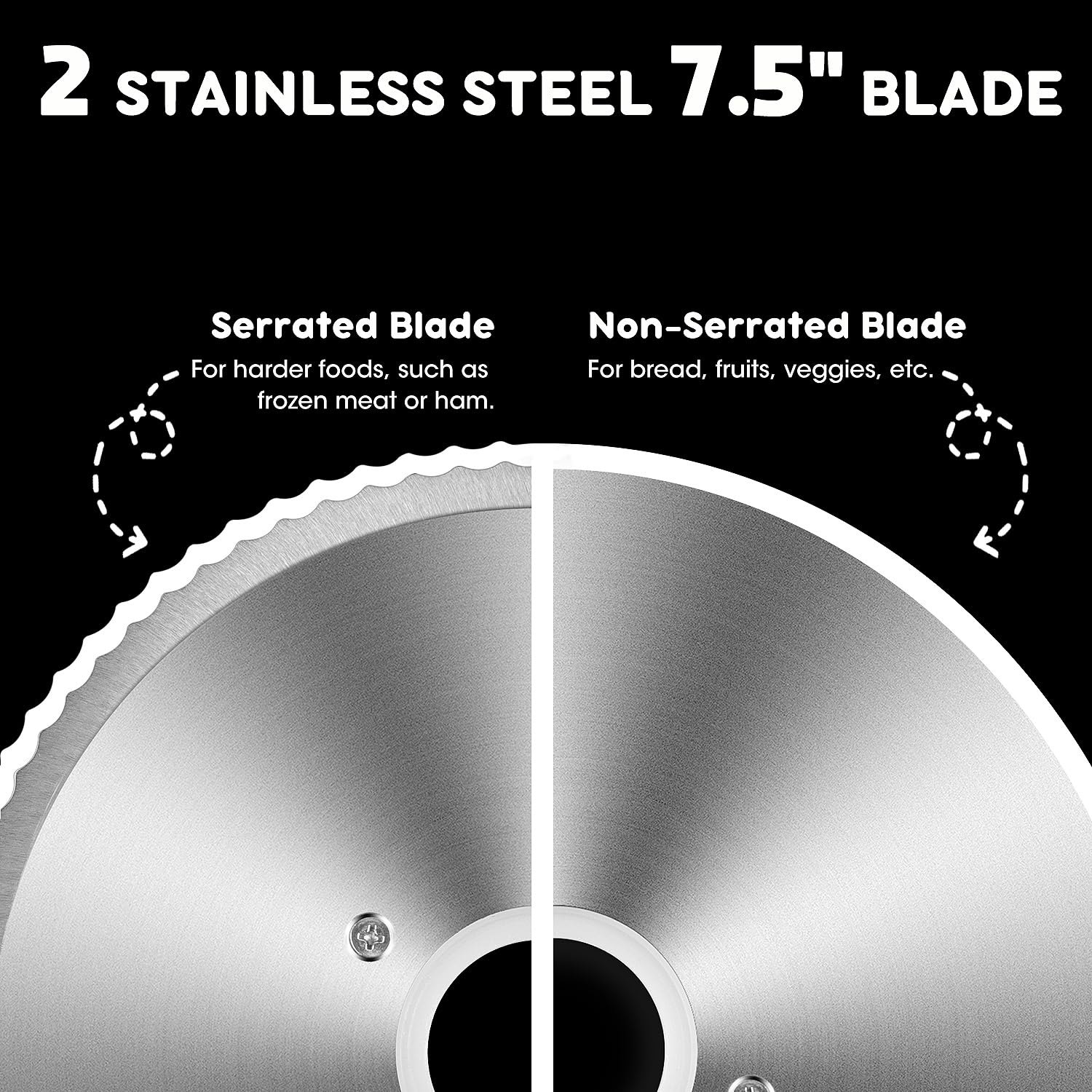 Meat Slicer, Techwood 150W Electric Slicer for Home Use with 2 Removable 7.5