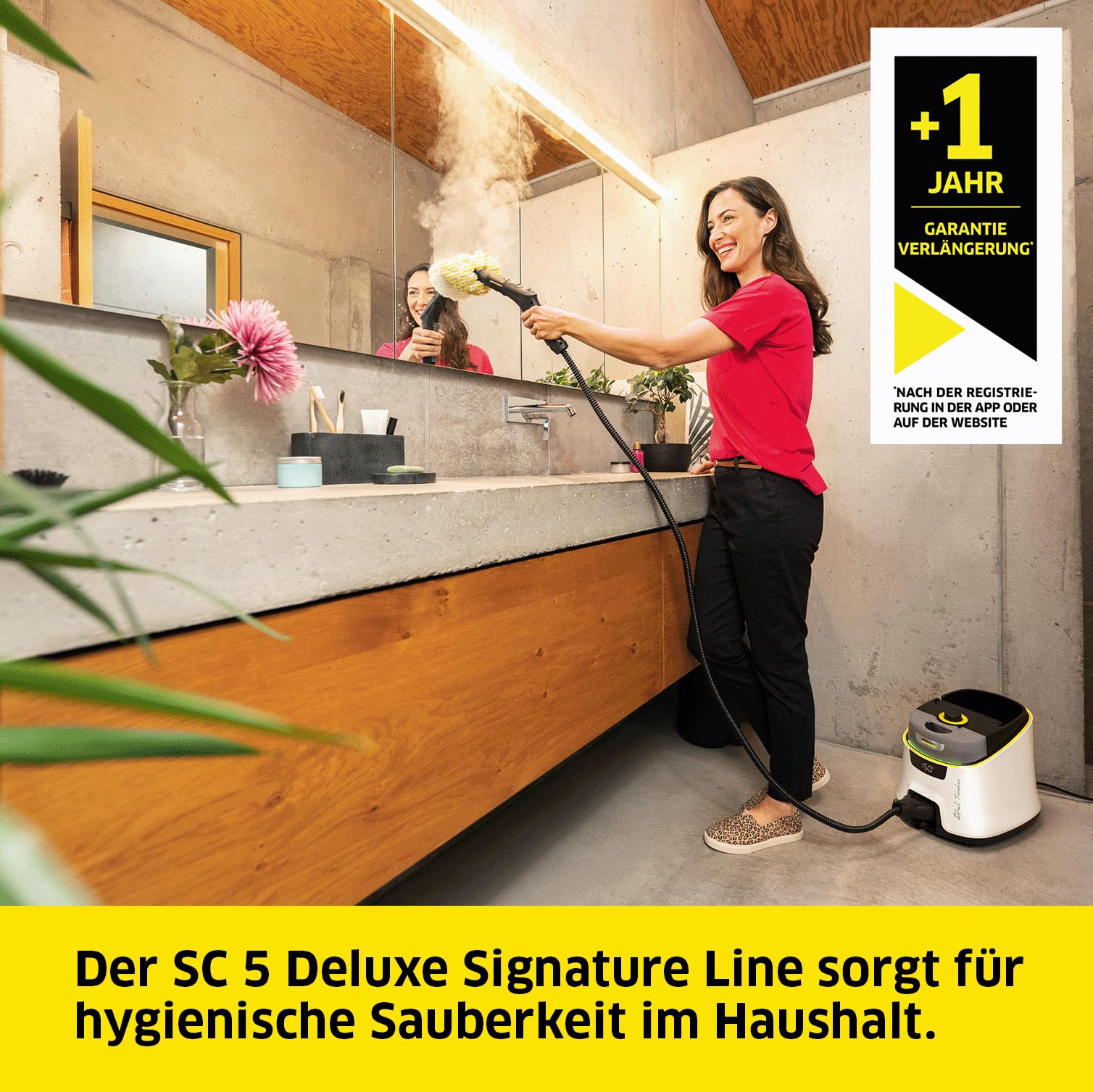 Kärcher Dampfreiniger SC 5 Deluxe Signature Line, 4 Bar, ca 130 m² Flächenleistung, 2250 W Heizleistung, in 3 min aufgeheizt, mit Teppichgleicher