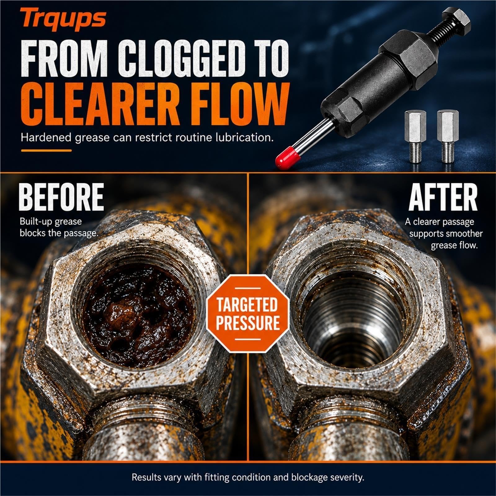 Limpiador de Engrasadores 600 PSI, Desatascador de Boquillas M6 M8