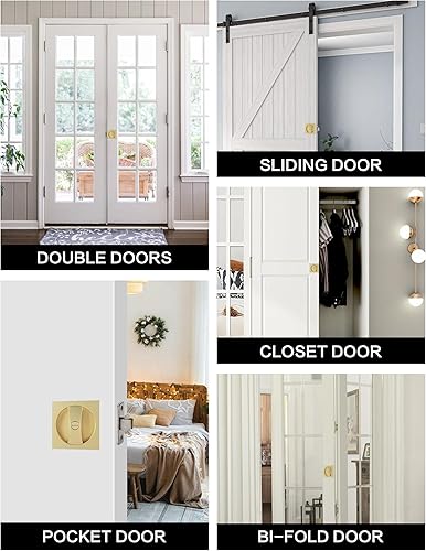 Miniatura 5 de Lethato Hardware de bolsillo para puerta, cerradura de puerta de bolsillo, cerradura de puerta de bolsillo, cerradura de privacidad de puerta de