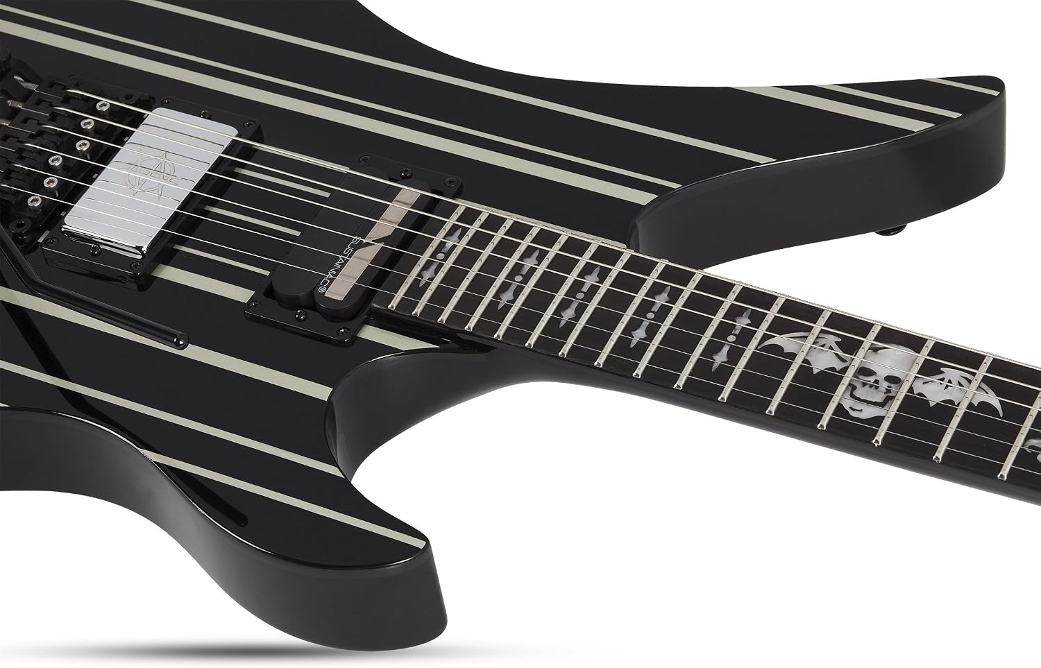 Schecter Synyster Gates Custom-S - Black with Silver Stripes
