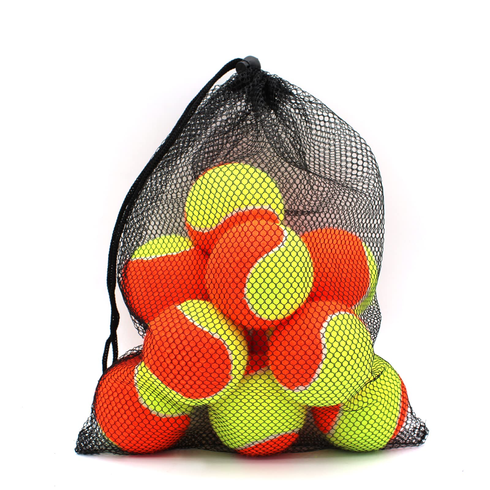Magicorange Tennis Balls, 12 Pack Low Compression Stage Tennis Ball for Beginners Youth Kids Training Practicing with Mesh Bag for Easy Transport