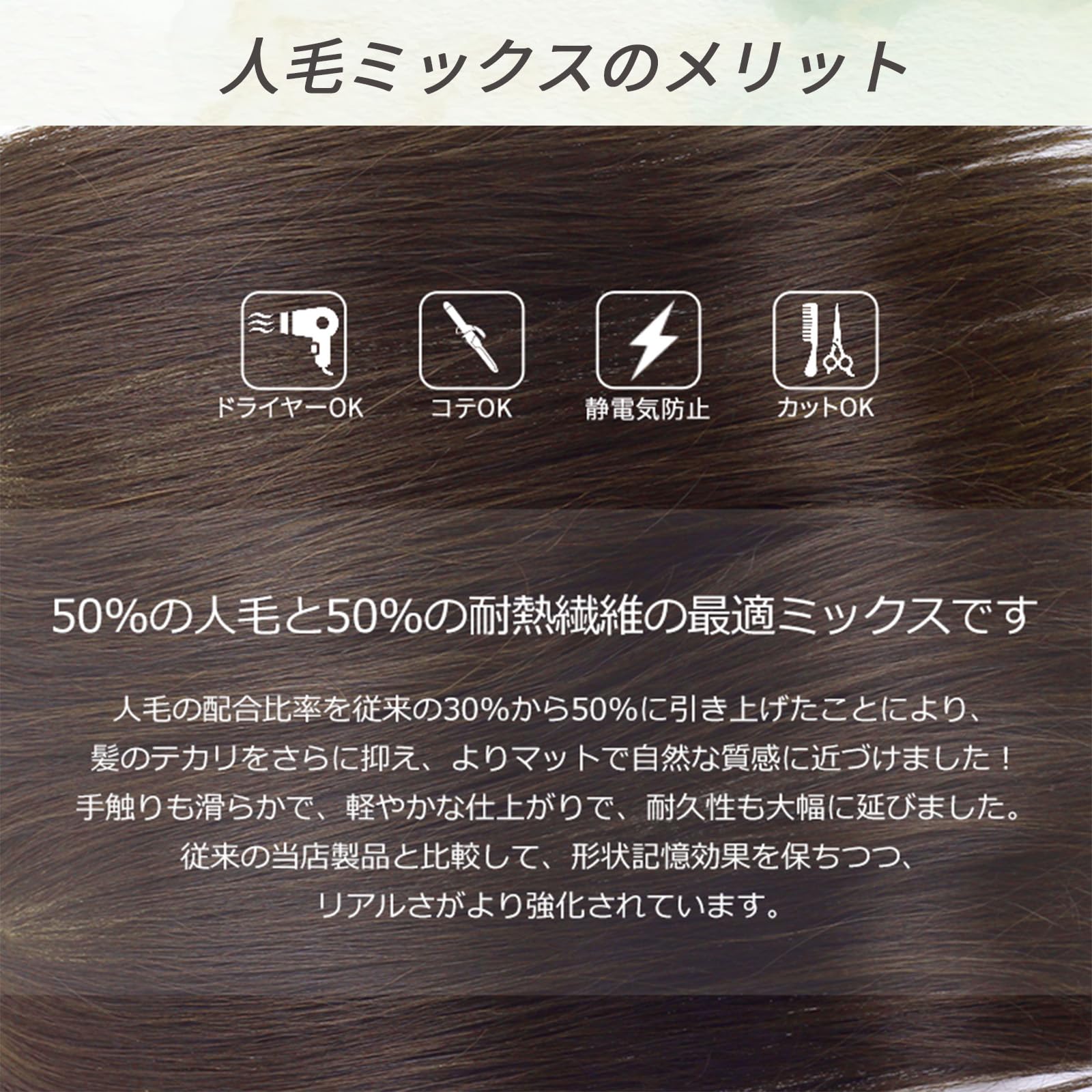 Amazon.co.jp: EMMOR 医療用ウィッグ 人毛 フルウィッグ人毛ミックス