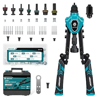 LIBRATON 2in1 Rivet Nut Tool and Rivet Gun Kit Folding