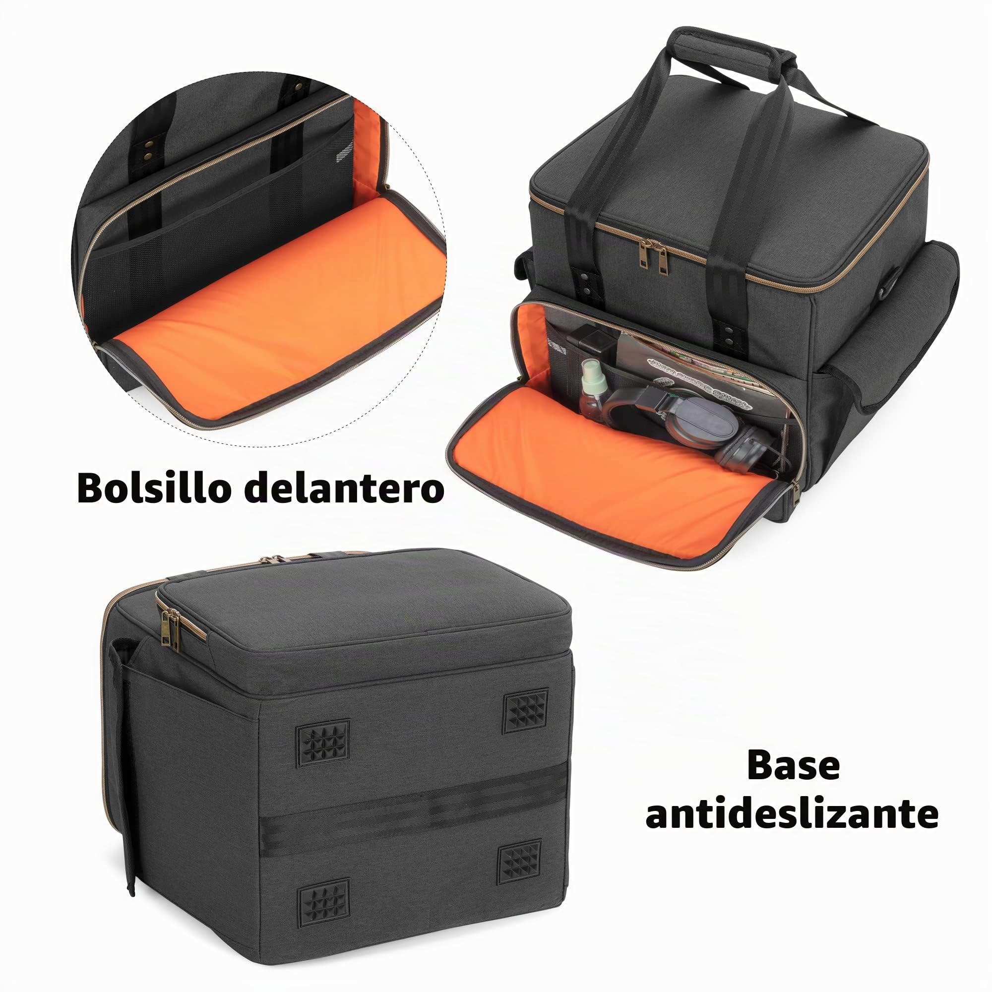 Trunab Bolsa de Discos de Vinilo Nailon Impermeable Ligero Robusto Gran Capacidad Compatible con 60 Discos, Bolsa Mejorada Ideal para Llevar su Disco de Vinilo LP con Correa para el Hombro y Asa