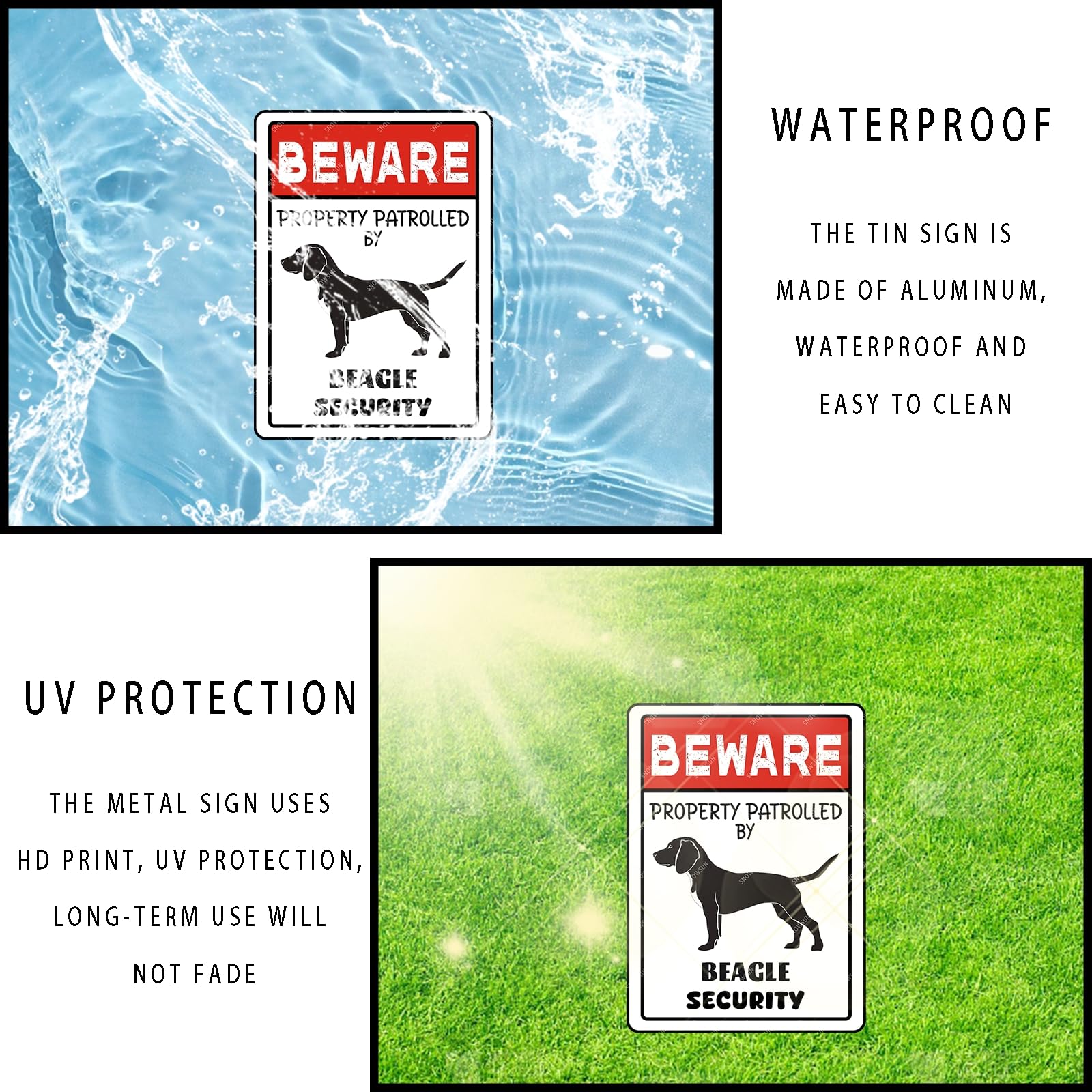 Snapklik.com : Snowsun Metal Signs Dog Sign Beware Property Patrolled ...