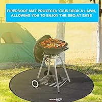 Vista 5 de DocSafe Tapete redondo para debajo de la parrilla de 60 x 60 pulgadas, tapete grande de 4 capas para hoguera, tapete ignífugo con protector