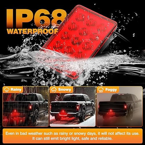 Miniatura 6 de Luces de freno traseras universales de 15 LED, tercera 3 luz estroboscópica intermitente, luces de advertencia de parada, ajuste universal para