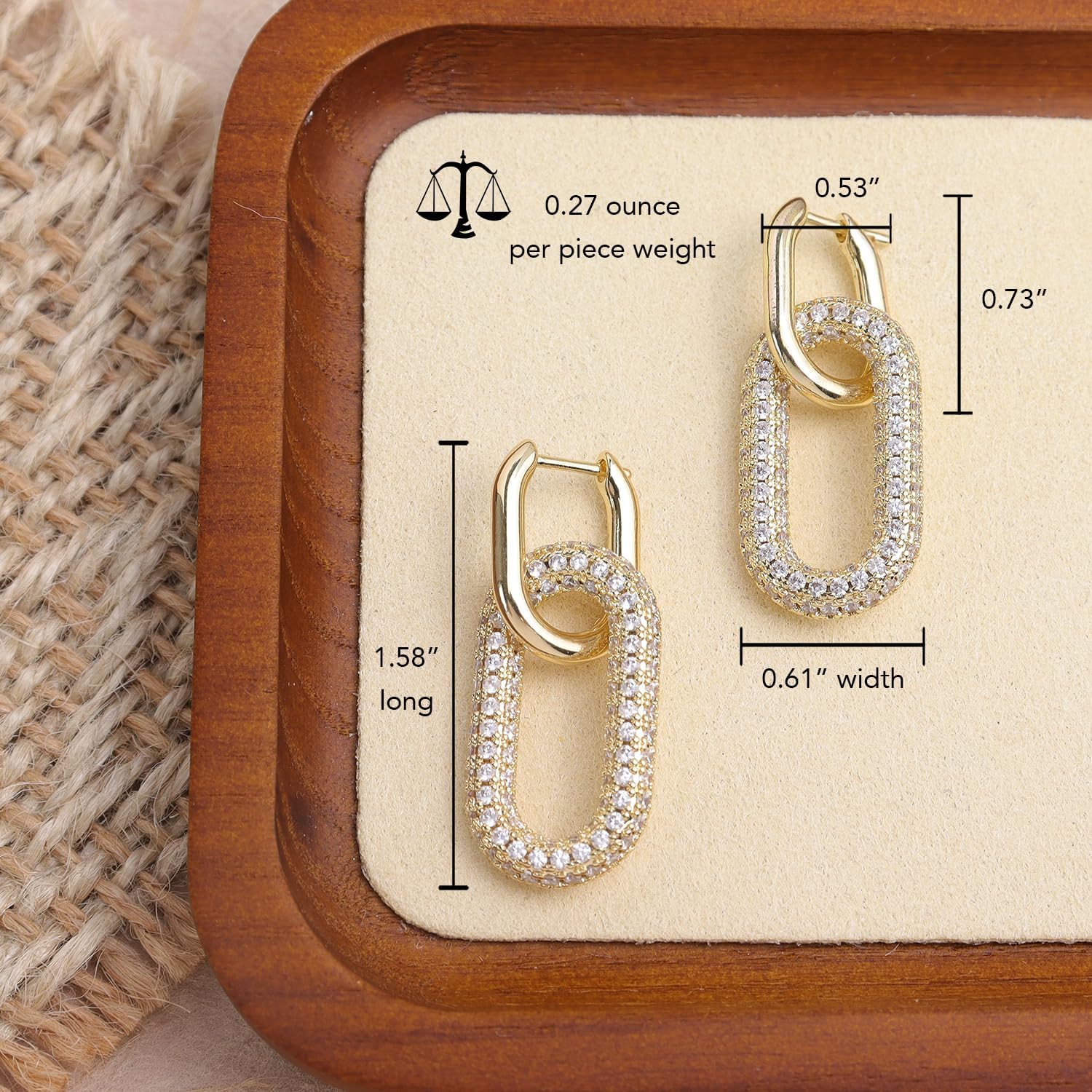 Sonateomber Chunky Gold Hoop Dangle Drop Earrings for Women, Trendy Statement Paperclip Dangling Huggie Earing Prom Jewelry Gift - Image 4