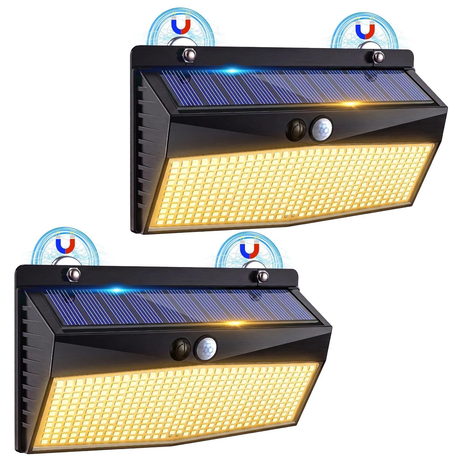 Peasur 368 LED Magnetic Solar Lights Outdoor Waterproof with Motion Sensor
