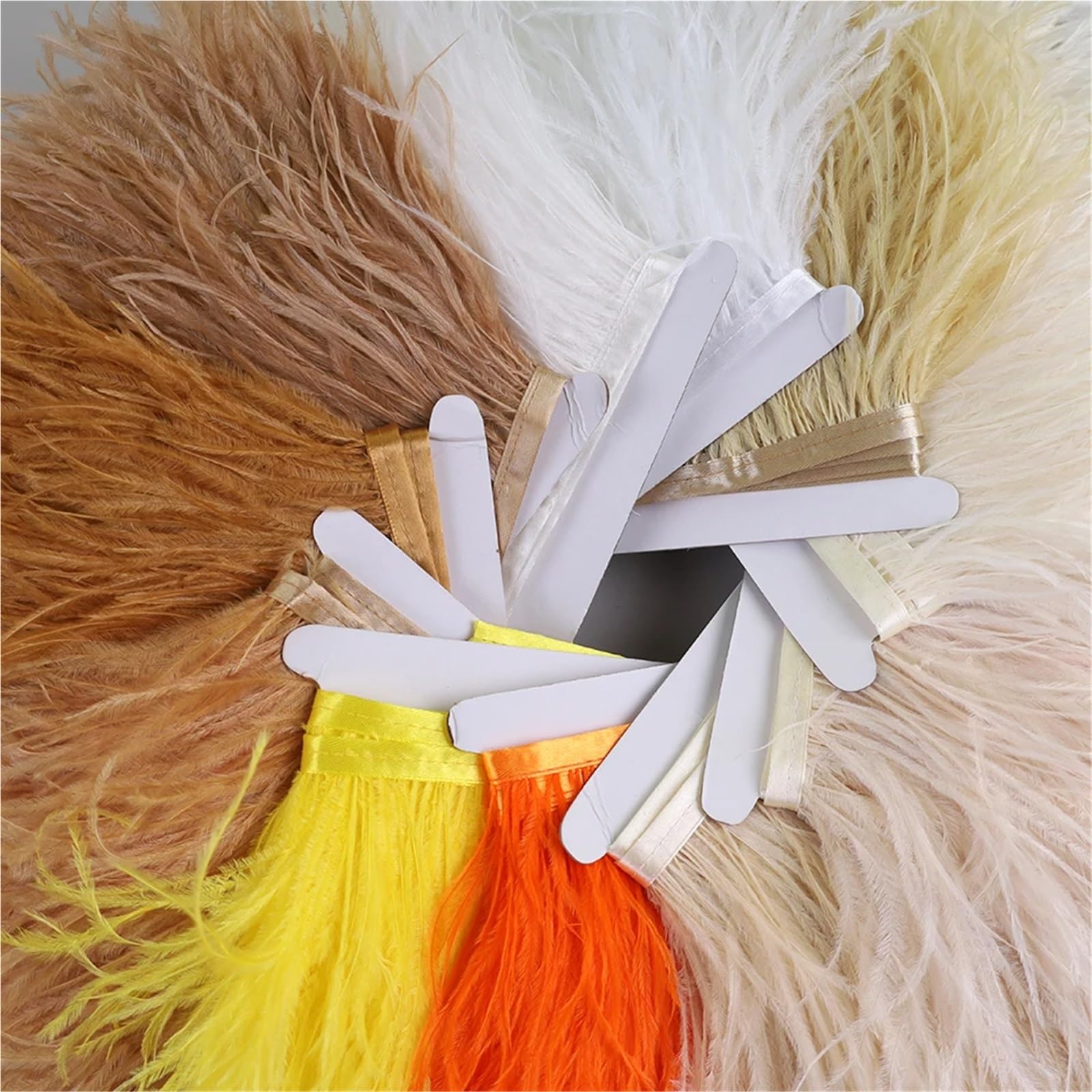 nastro Pennacchi Piume di struzzo da 10-15 cm su nastro con frange e finiture for cucire rifiniture in abiti abito Costume(23,10 meters)